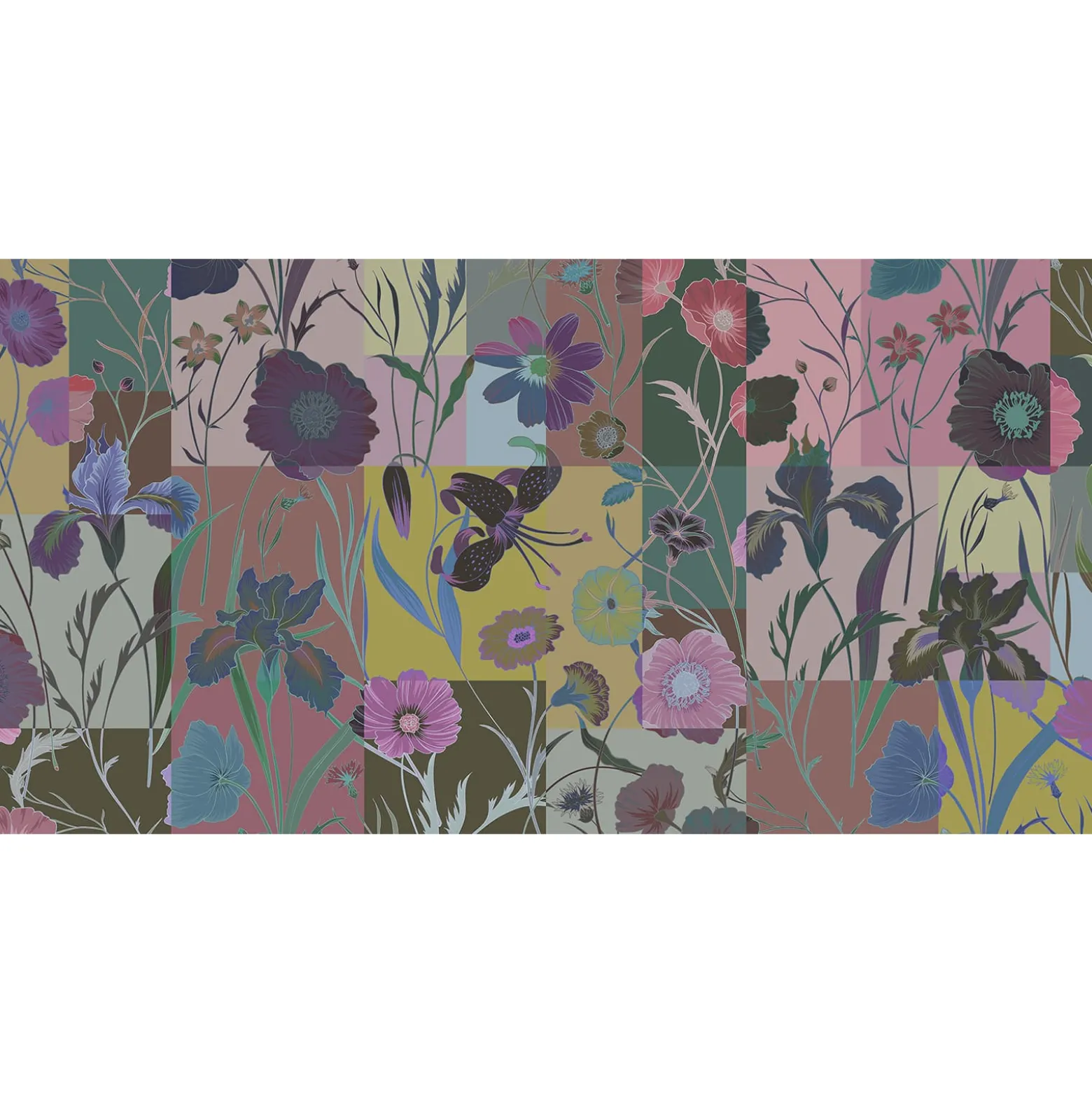 Fototapete Vlies Blumen gelb grün rosa Premium