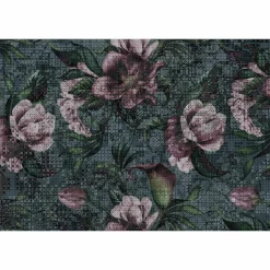 Fototapete Vlies Blumen Kreuze grün violett Premium