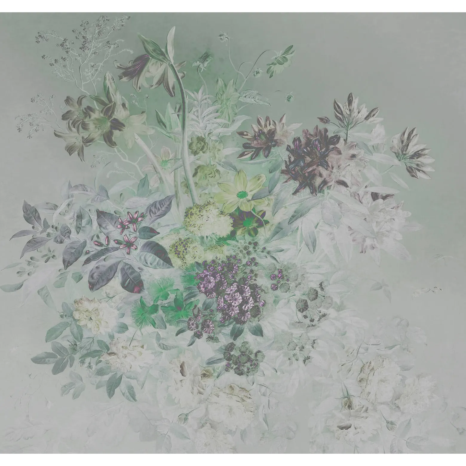 Fototapete Vlies Blumen pastell beige grün Premium