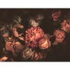 Fototapete Vlies Blumen Rosen Floral rosa schwarz