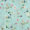 Fototapete Vlies Blumen Schmetterlinge blau bunt 38268-1