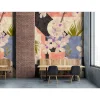 Fototapete Vlies Blumen Vintage beige blau Premium