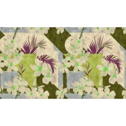 Fototapete Vlies Blumen Vintage beige grün Premium