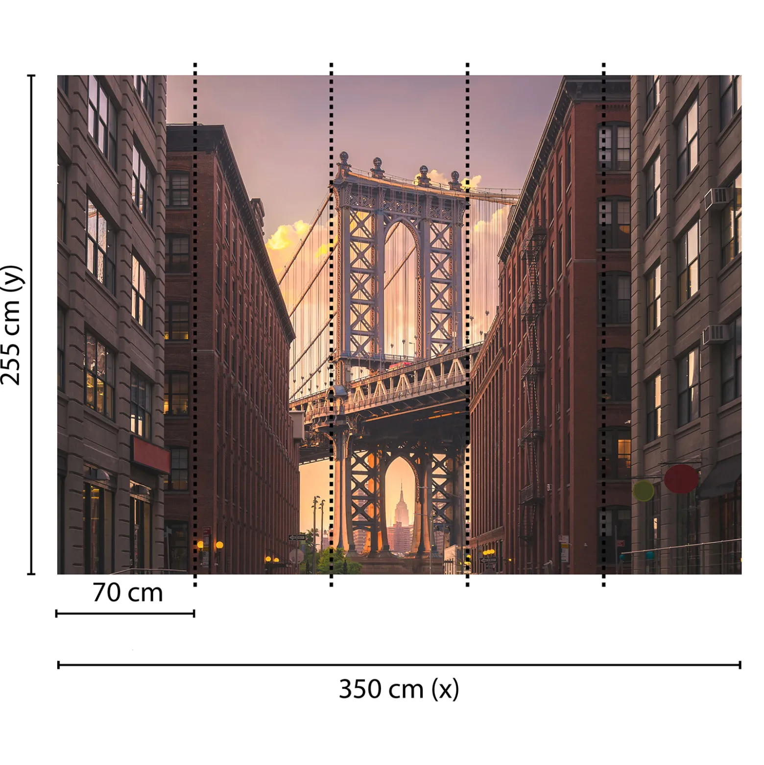 Fototapete Vlies Brooklyn Bridge Brücke braun grau