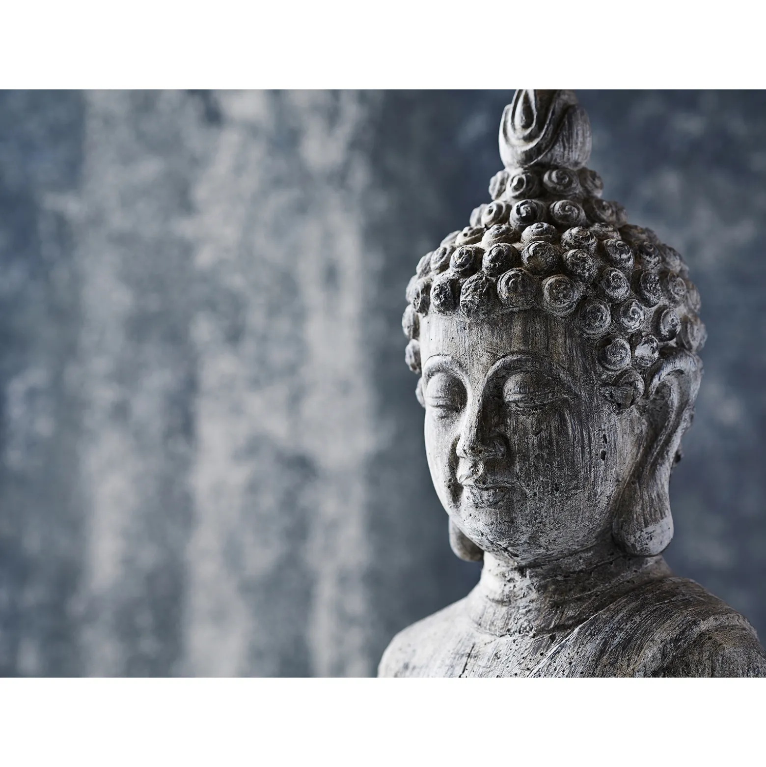 Fototapete Vlies Buddha Asia Skulptur blau grau
