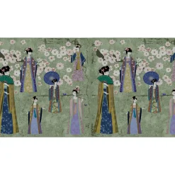 Fototapete Vlies China Konkubine grün blau Premium