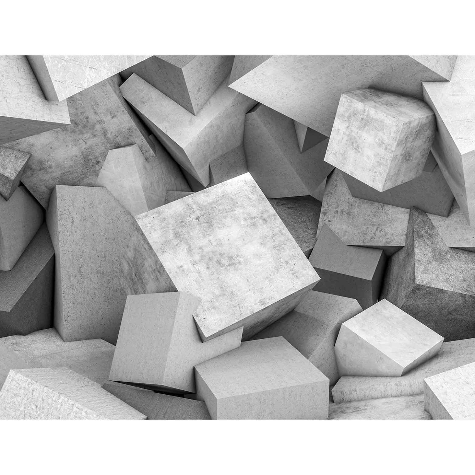 Fototapete Vlies 3D Beton Blöcke Steine grau