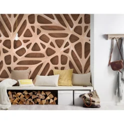 Fototapete Vlies 3D Design Holz beige braun Designwalls