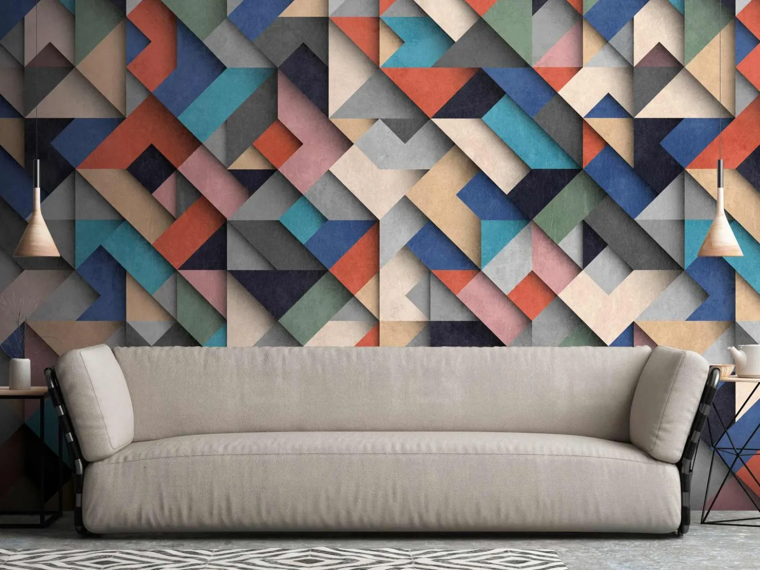 Fototapete Vlies 3D Grafik Geometrie bunt 38287-1