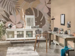 Fototapete Vlies Dschungel Pflanzen braun beige