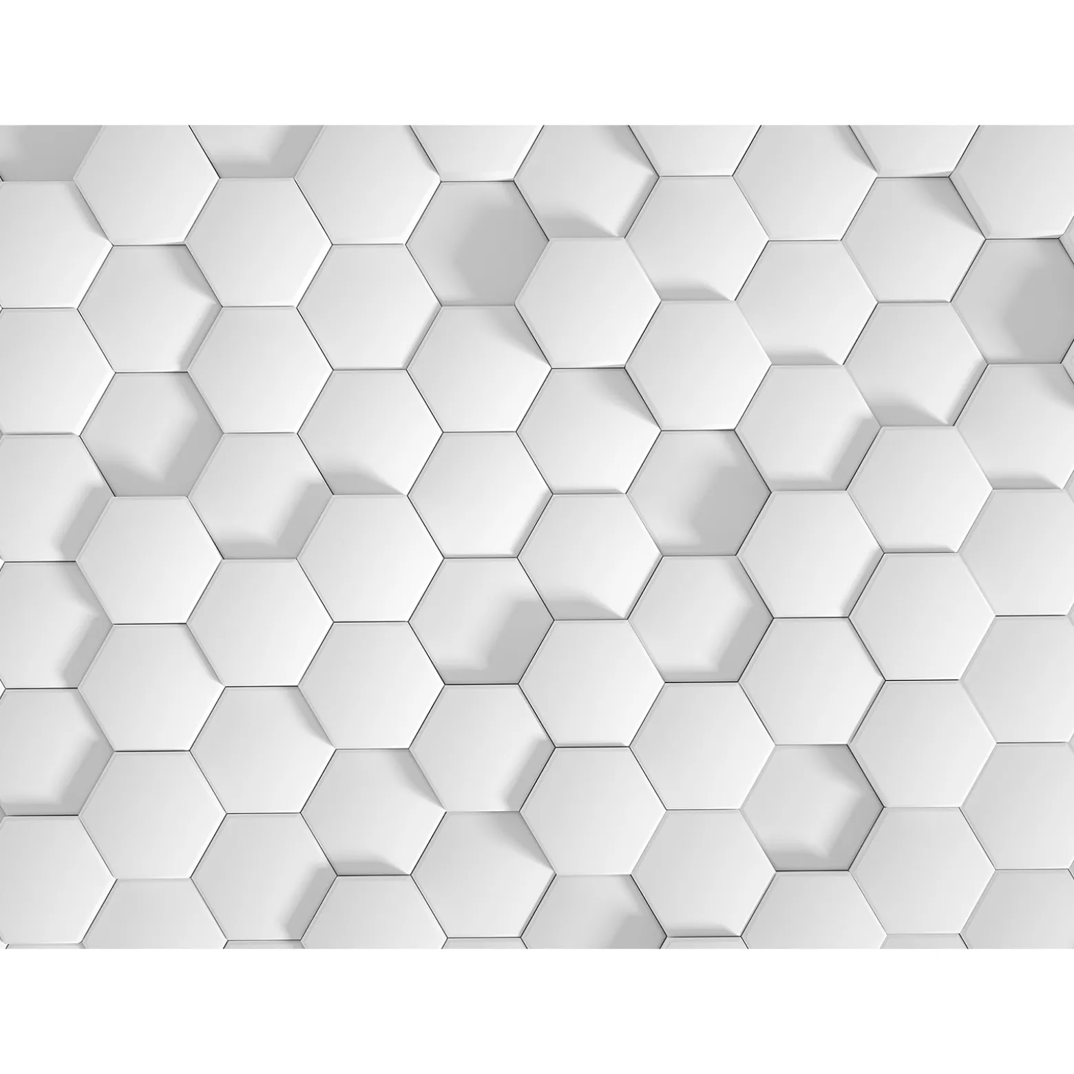 Fototapete Vlies 3D Sechseck Waben weiß silber