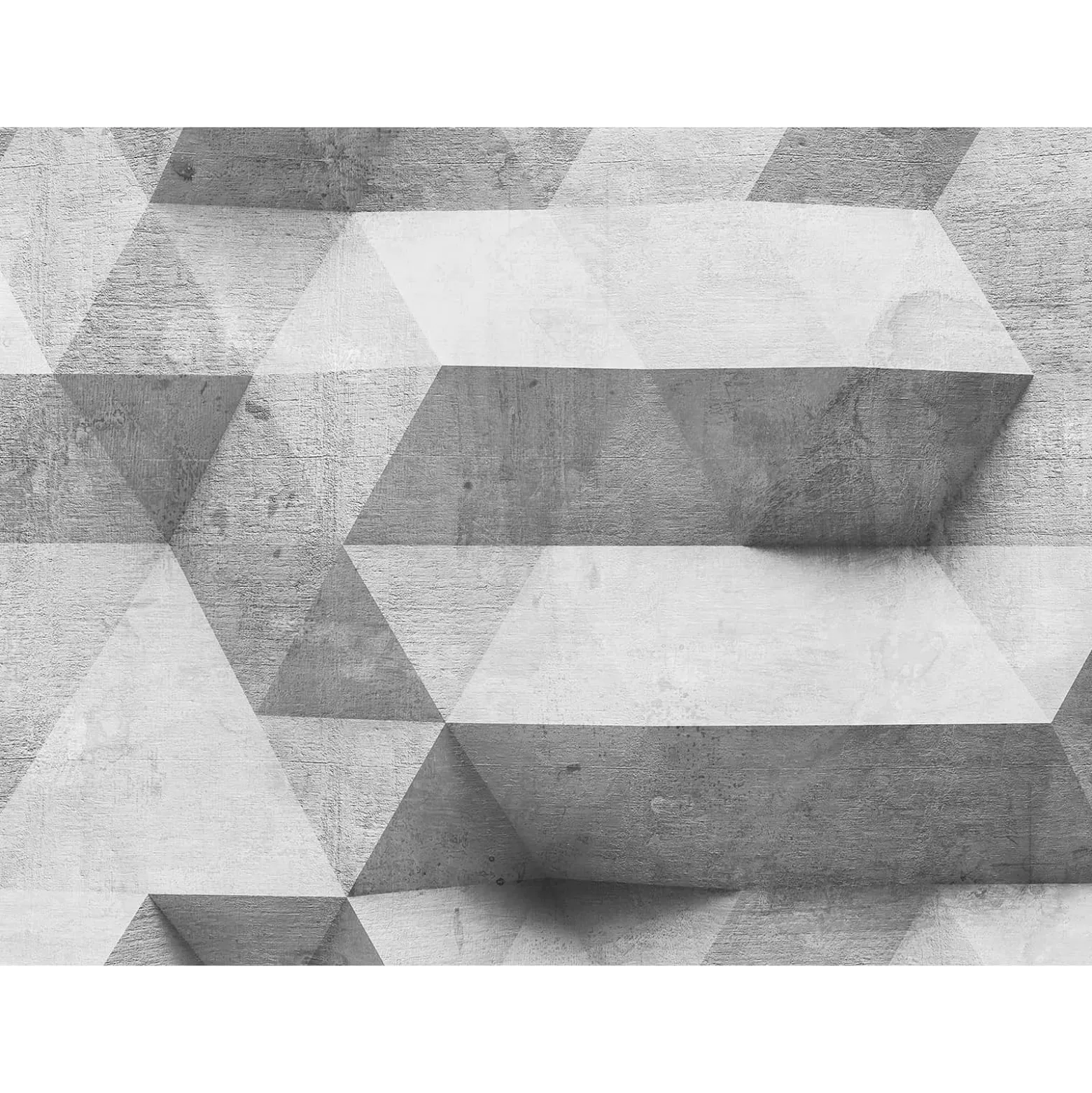 Fototapete Vlies 3D Steine Beton Dreiecke grau