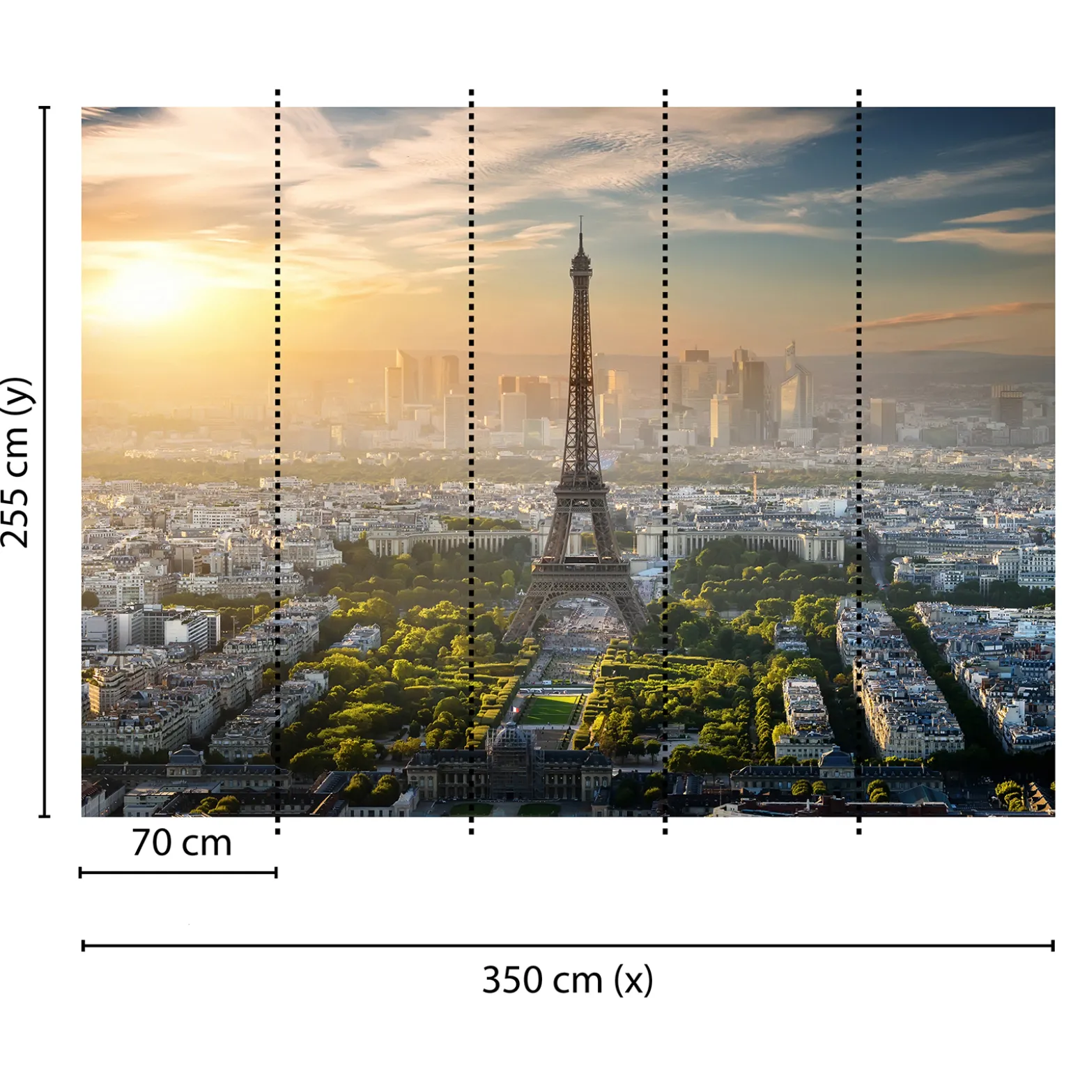 Fototapete Vlies Eiffelturm Paris Aussicht grün grau
