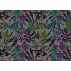 Fototapete Vlies Exotisch Pflanzen grau lila Premium