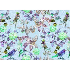 Fototapete Vlies Exotisch Vögel Floral lila bunt Premium