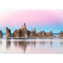 Fototapete Vlies Felsen Wasser blau braun rosa
