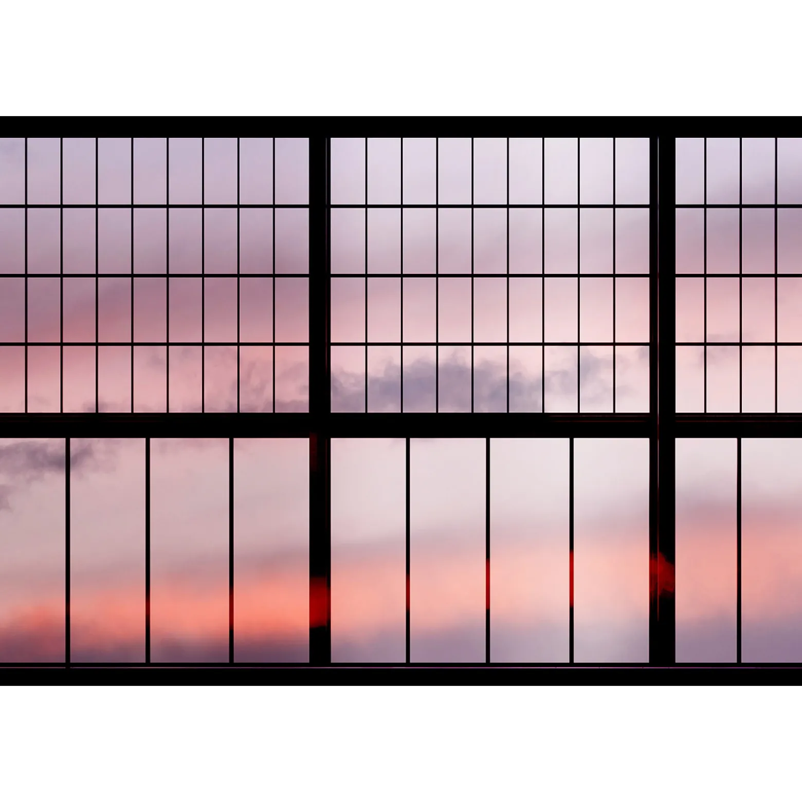 Fototapete Vlies Fenster Himmel Wolken rosa Premium