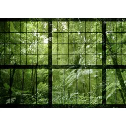 Fototapete Vlies Fenster Regenwald grün Premium