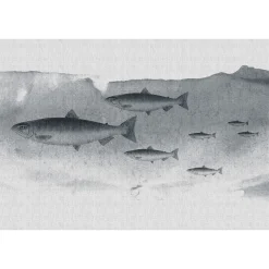 Fototapete Vlies Fische Meer Wasser grau Premium