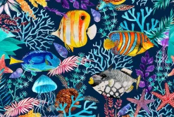 Fototapete Vlies Fische Unterwasser bunt blau