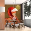 Fototapete Vlies Flamingo Sonne orange gold
