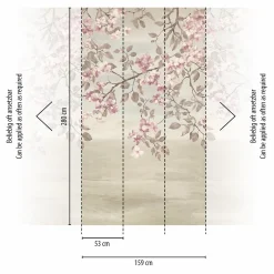 Fototapete Vlies Floral Blumenzweige Beige Rosa 79144-8