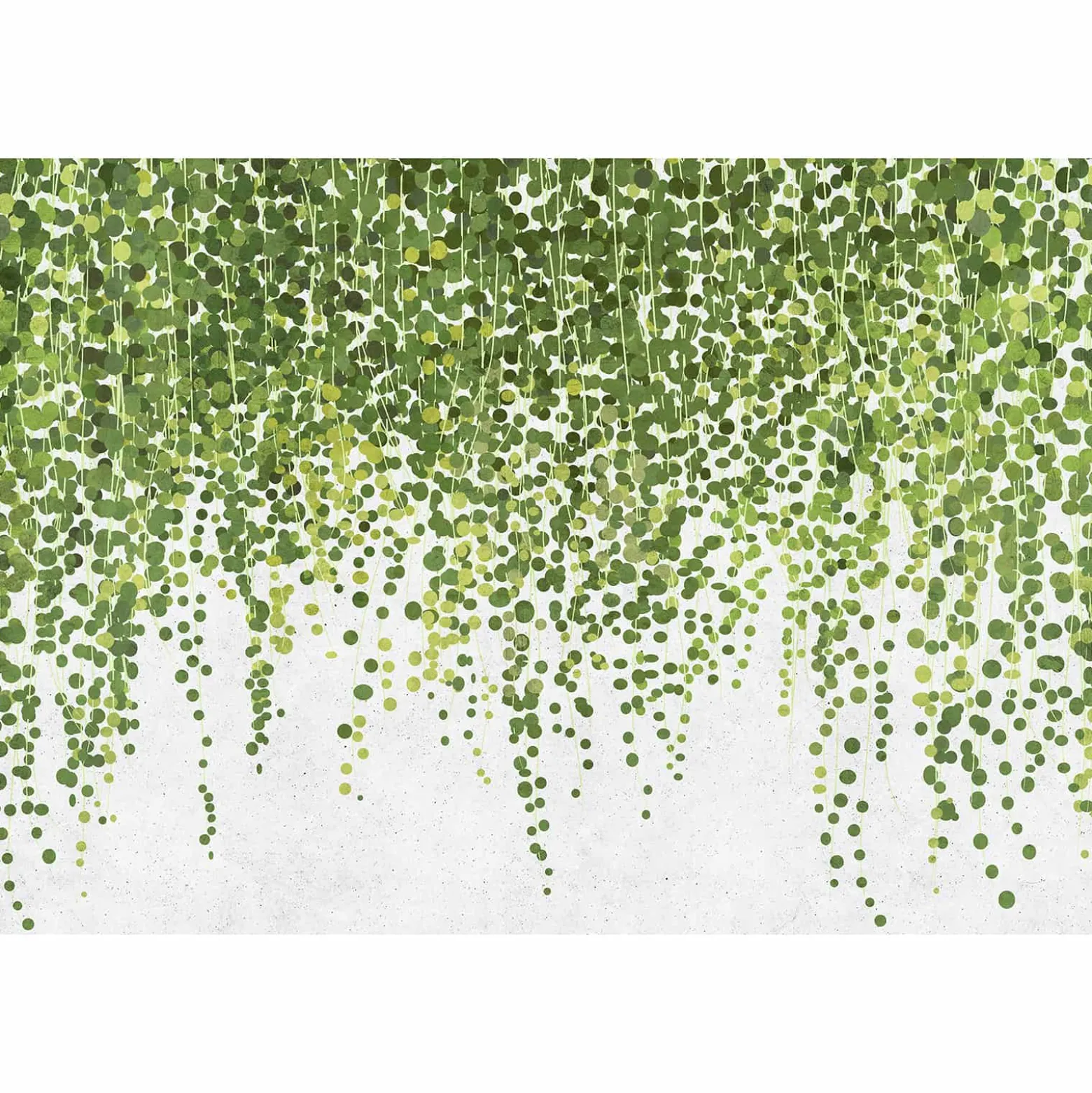 Fototapete Vlies Floral Punkte grün grau Premium