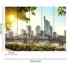 Fototapete Vlies Frankfurt Hochhäuser Brücke blau grün