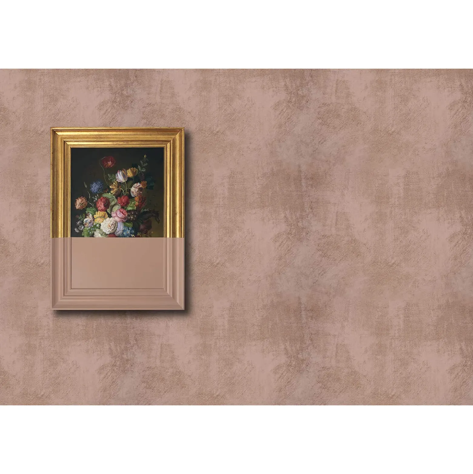Fototapete Vlies Gemälde Beton rosa kupfer Premium