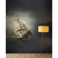 Fototapete Vlies Gemälde Schiff dunkelblau Premium