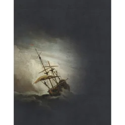 Fototapete Vlies Gemälde Schiff dunkelblau Premium