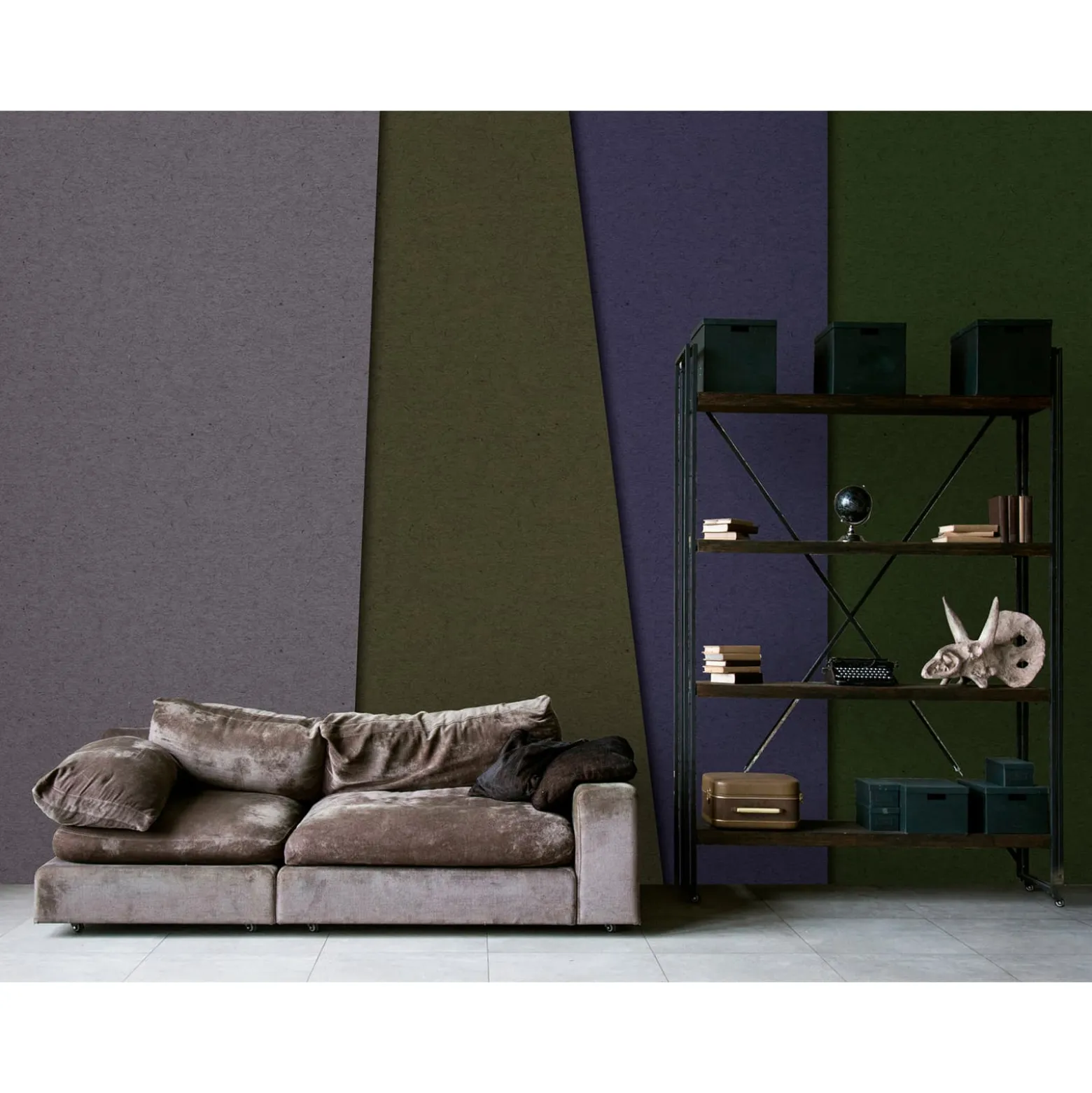 Fototapete Vlies Geometrie Retro grün violett Premium