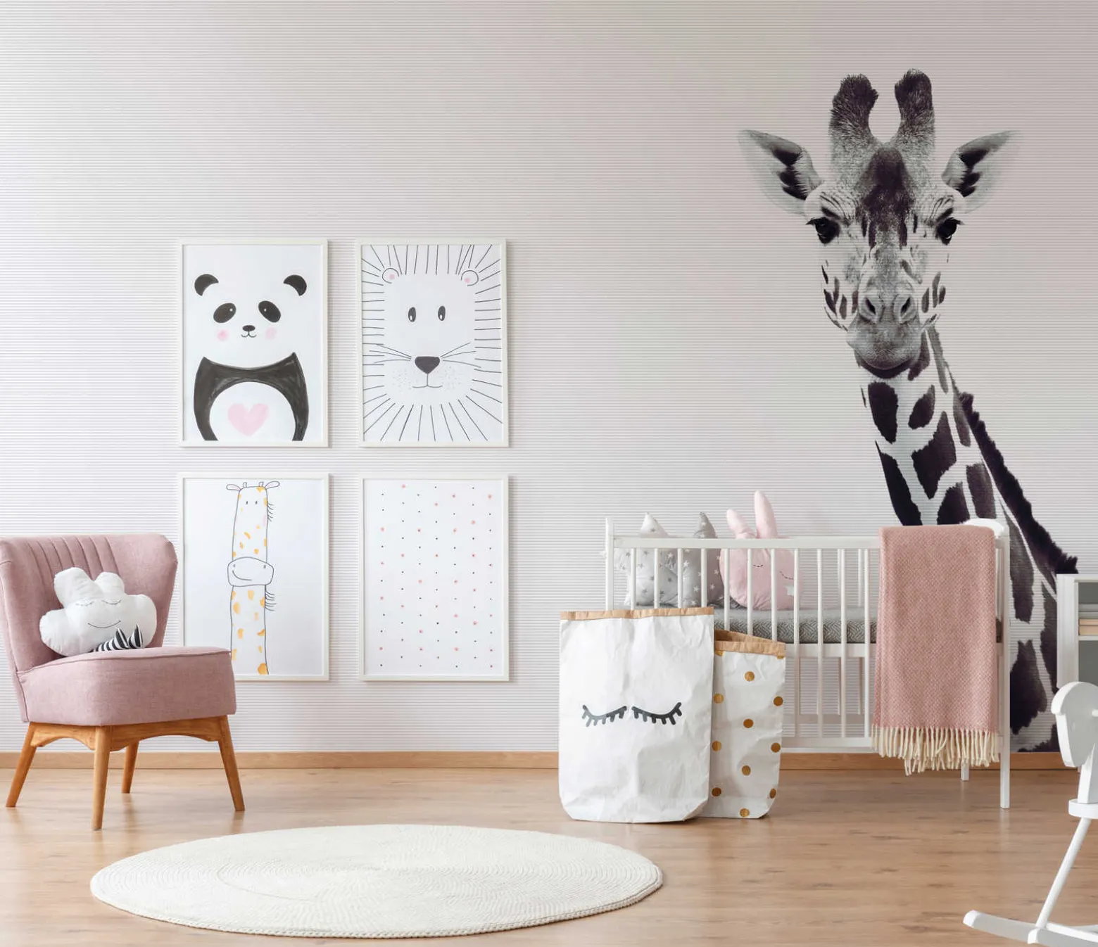 Fototapete Vlies Giraffe Natur weiß schwarz