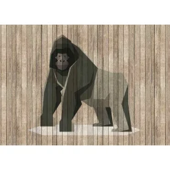 Fototapete Vlies Gorilla Holz-Paneele braun Premium