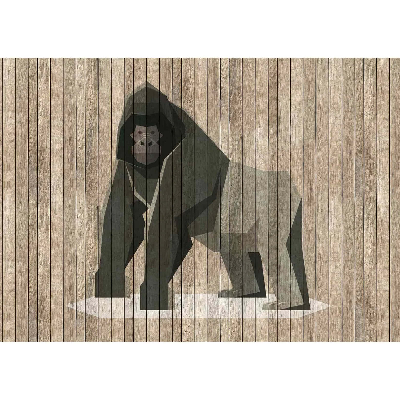 Fototapete Vlies Gorilla Holz-Paneele braun Premium