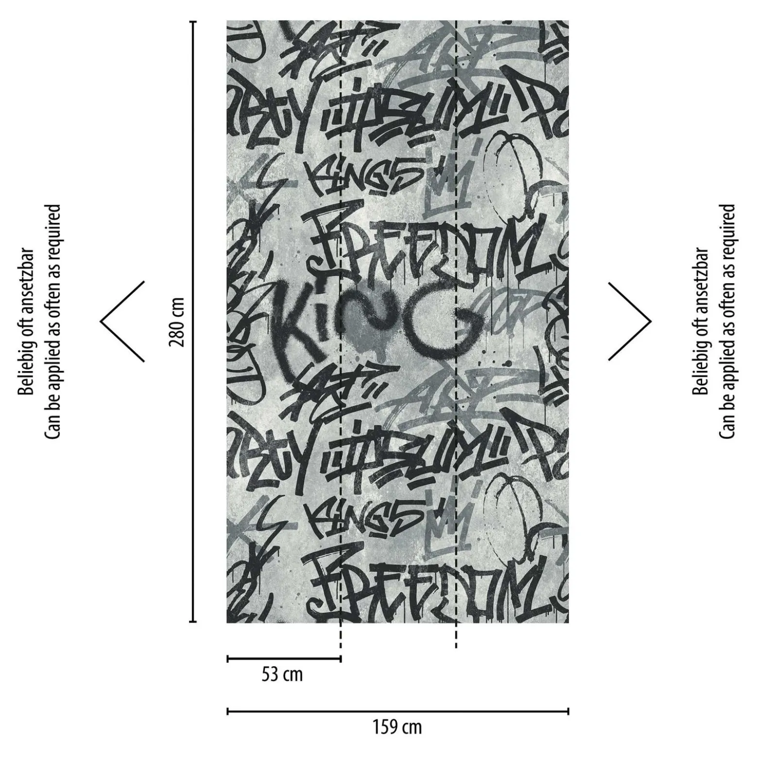 Fototapete Vlies Graffiti Street Art grau 38251-1