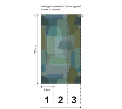 Fototapete Vlies Grafik Abstrakt Grün Blau 78206-3