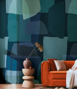 Fototapete Vlies Grafik Abstrakt Blau Grün 78206-1