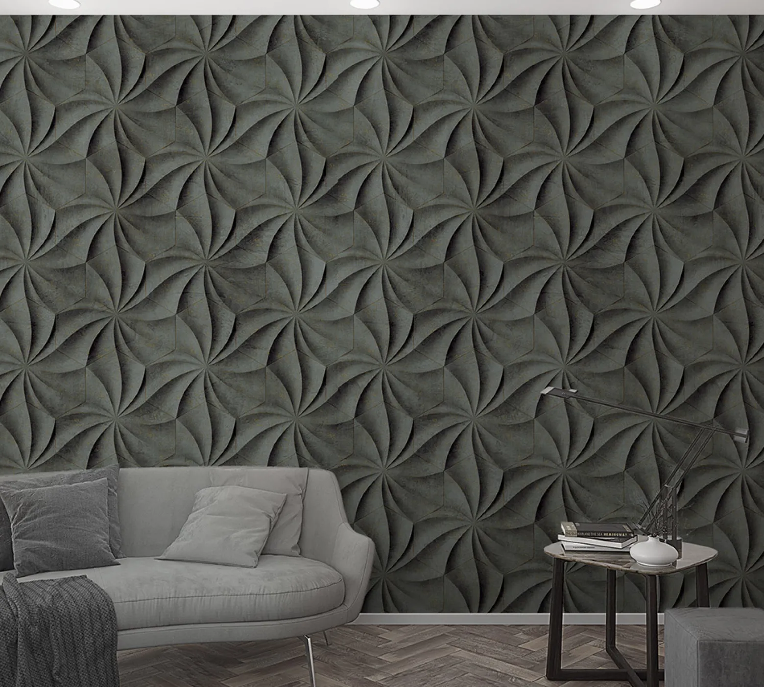 Fototapete Vlies Grafik 3D Geometrie anthrazit 47228