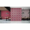 Fototapete Vlies Grafik Kreise Retro pink lila Premium