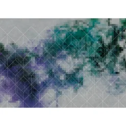 Fototapete Vlies Grafik Pixel 3D türkis lila Premium