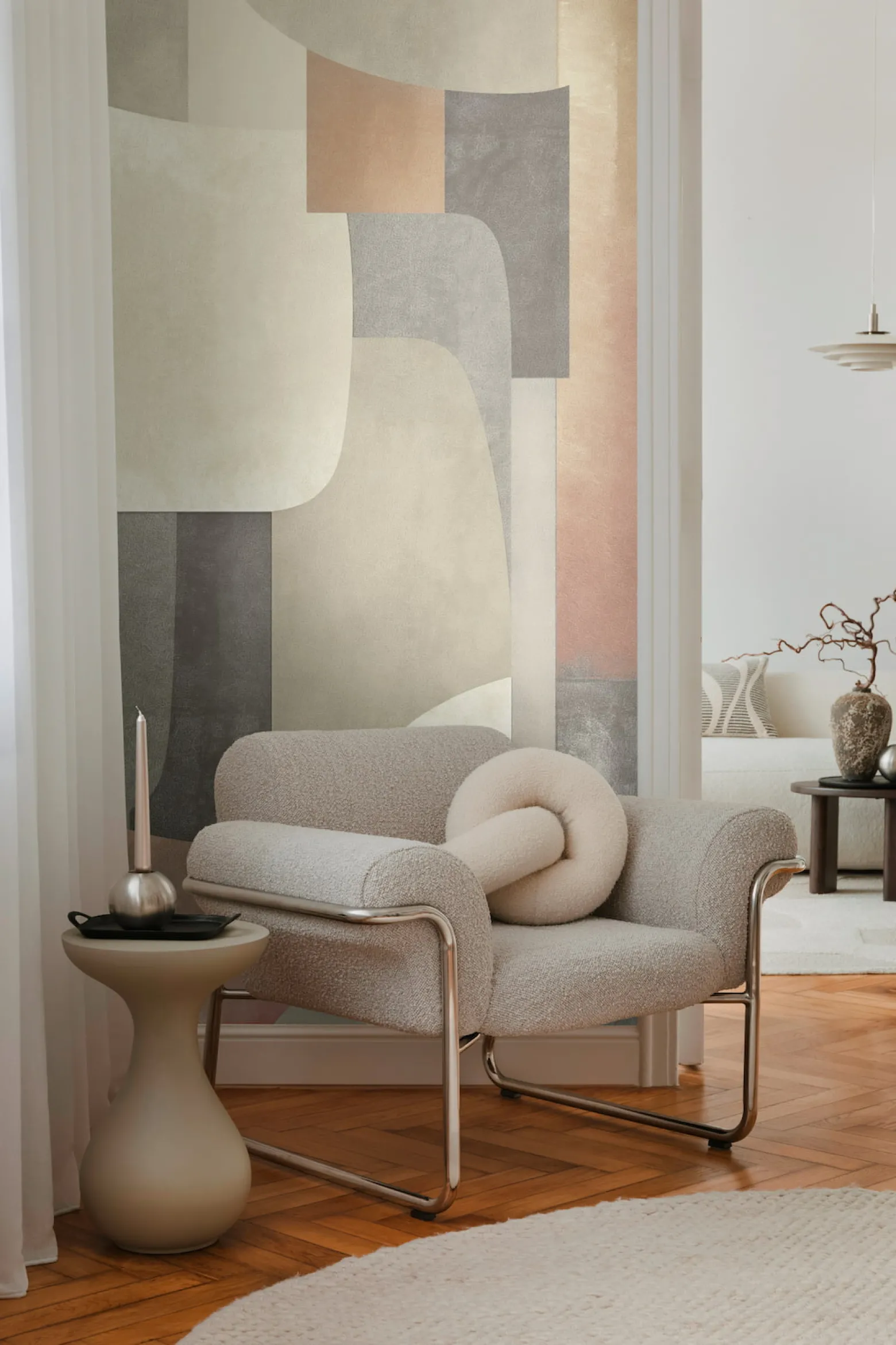 Fototapete Vlies Grafisch Abstrakt Beige Grau 79145-4