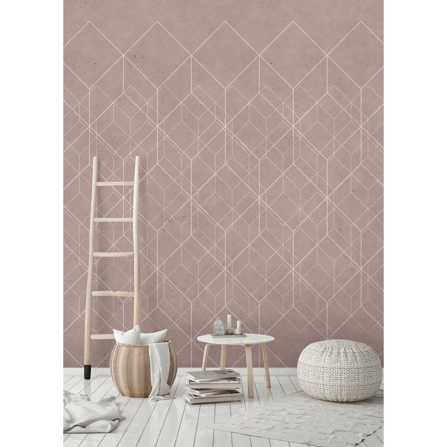 Fototapete Vlies Grafisch 3D Würfel beige weiß Premium