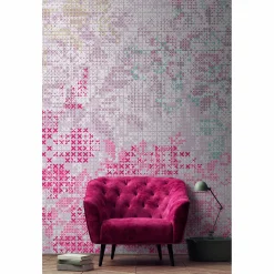 Fototapete Vlies Grafisch Kreuze violett pink Premium