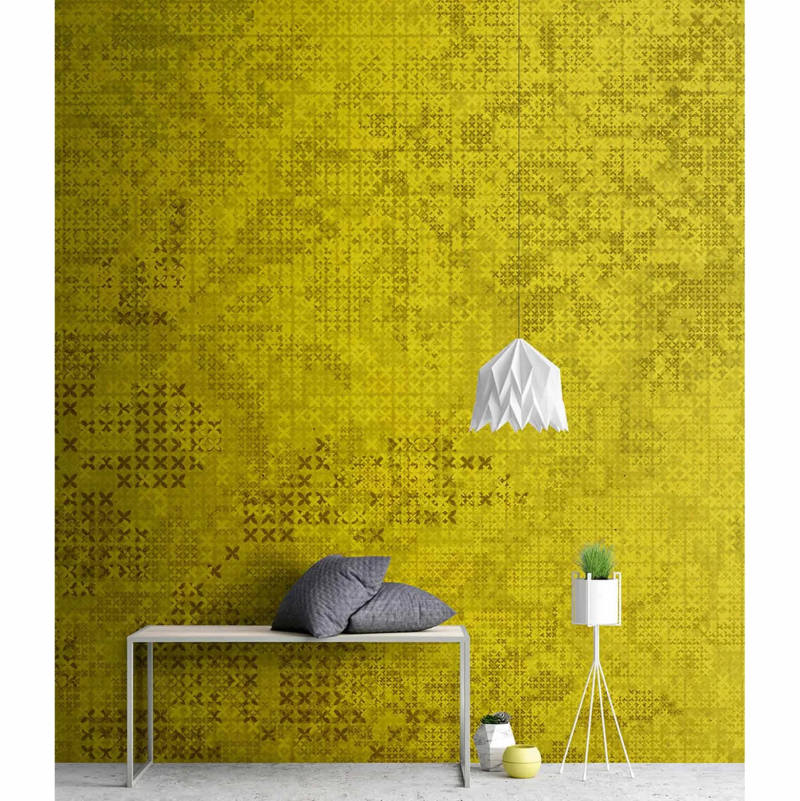 Fototapete Vlies Grafisch Kreuze gelb braun Premium