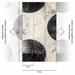 Fototapete Vlies Grafisch Kreise Weiß Schwarz 79144-1