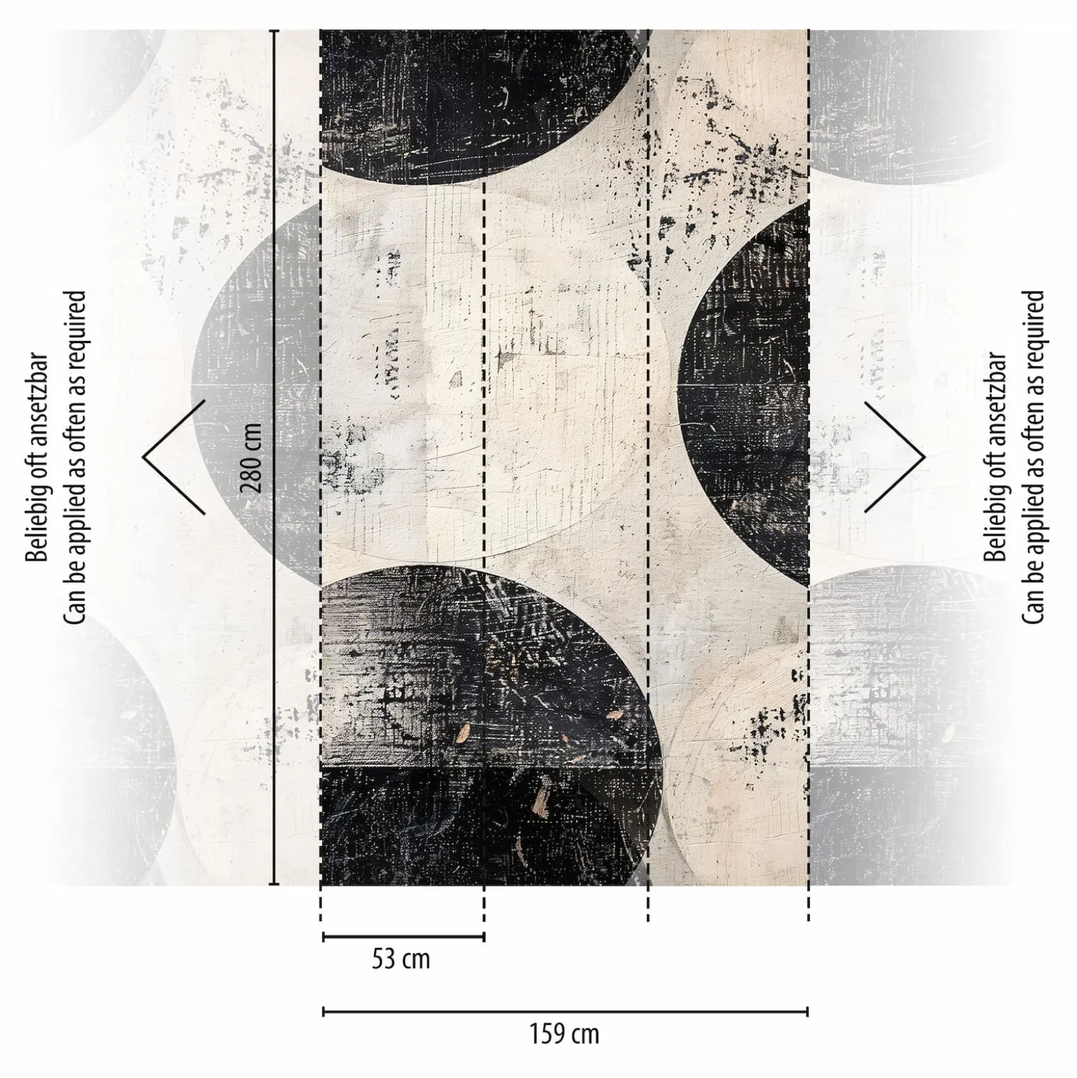 Fototapete Vlies Grafisch Kreise Weiß Schwarz 79144-1