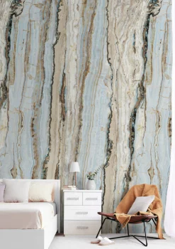 Fototapete Vlies Grandeco Beige Blau Quarz A50802