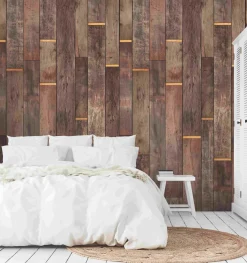 Fototapete Vlies Grandeco Braun Holz Optik A41501