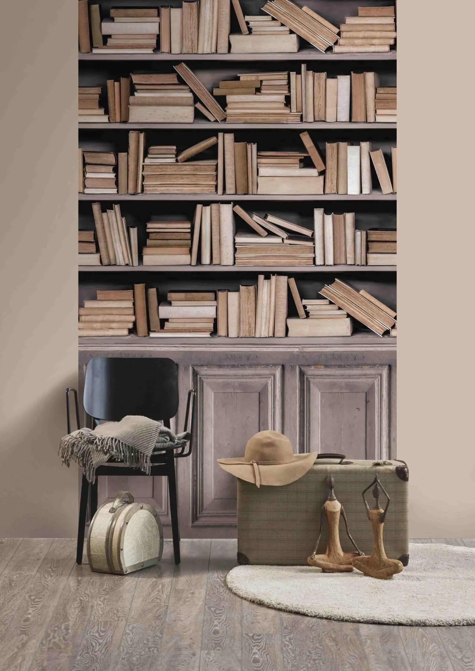 Fototapete Vlies Grandeco Braun Bücher A41601
